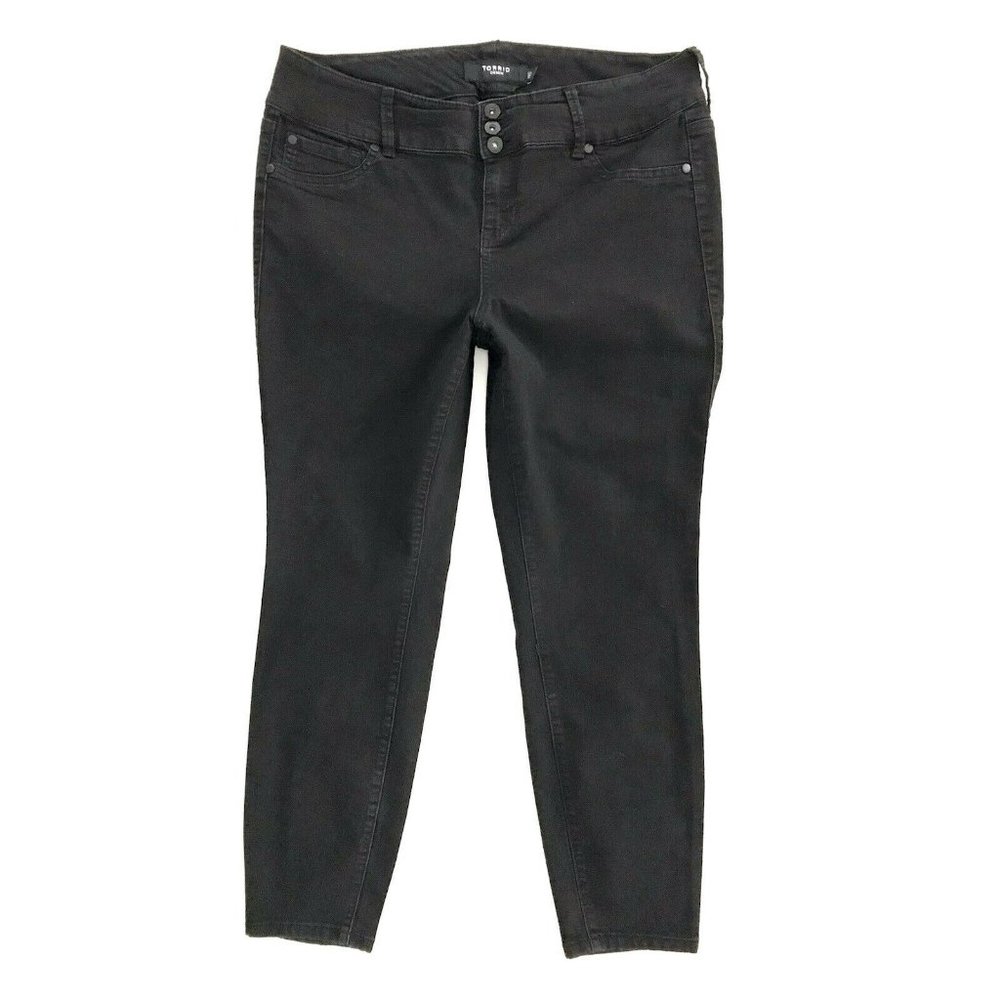 Torrid Denim Black Skinny Jeans 18S High Rise Cotton Blend w Stretch Ankle Leg